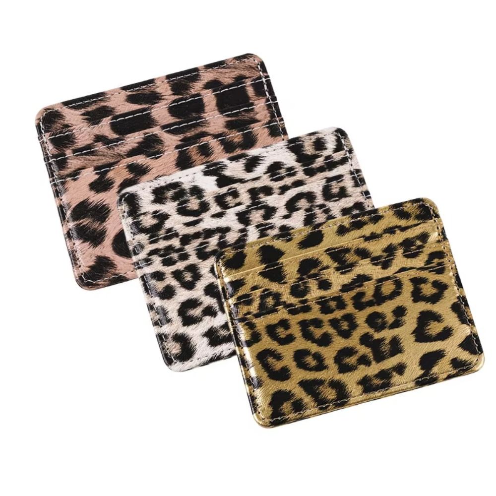 クラシック PU レザーヒョウ柄カード財布スリムマルチスロッ - Slim Card Slot Case のレビューと価格