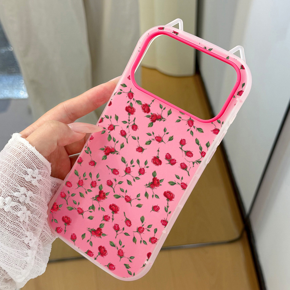 赤いバラの花柄猫耳付きスマホケース iPhone 17 Pr - Phone Cases Iphone 16 Pro のレビューと価格