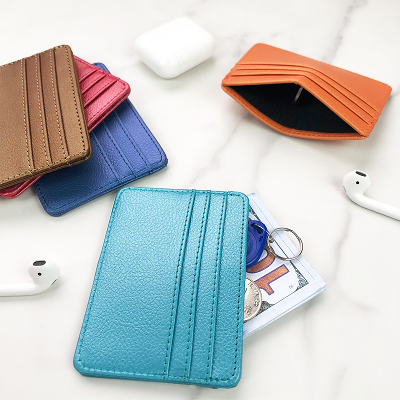 薄型 PU レザーミニ財布スリム銀行クレジットカードホルダー - Slim Card Slot Case のレビューと価格
