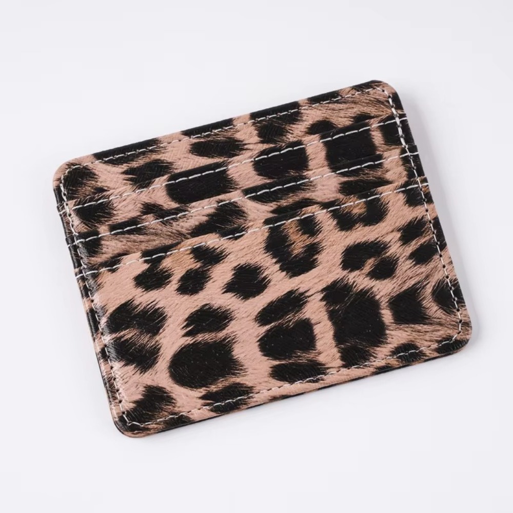 クラシック PU レザー ヒョウ柄 カード ウォレット スリ - Slim Card Slot Case のレビューと価格