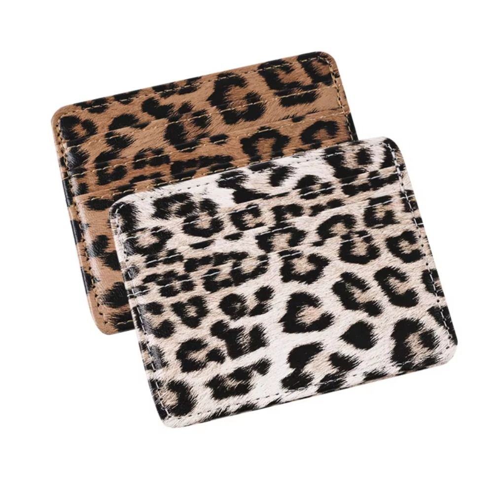 クラシック PU レザー ヒョウ柄 カード ウォレット スリ - Slim Card Slot Case のレビューと価格