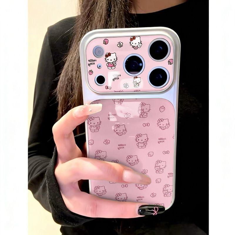 かわいい漫画風Y2Kハローキティ携帯電話ケース iPhone - Cute Cartoon Case のレビューと価格