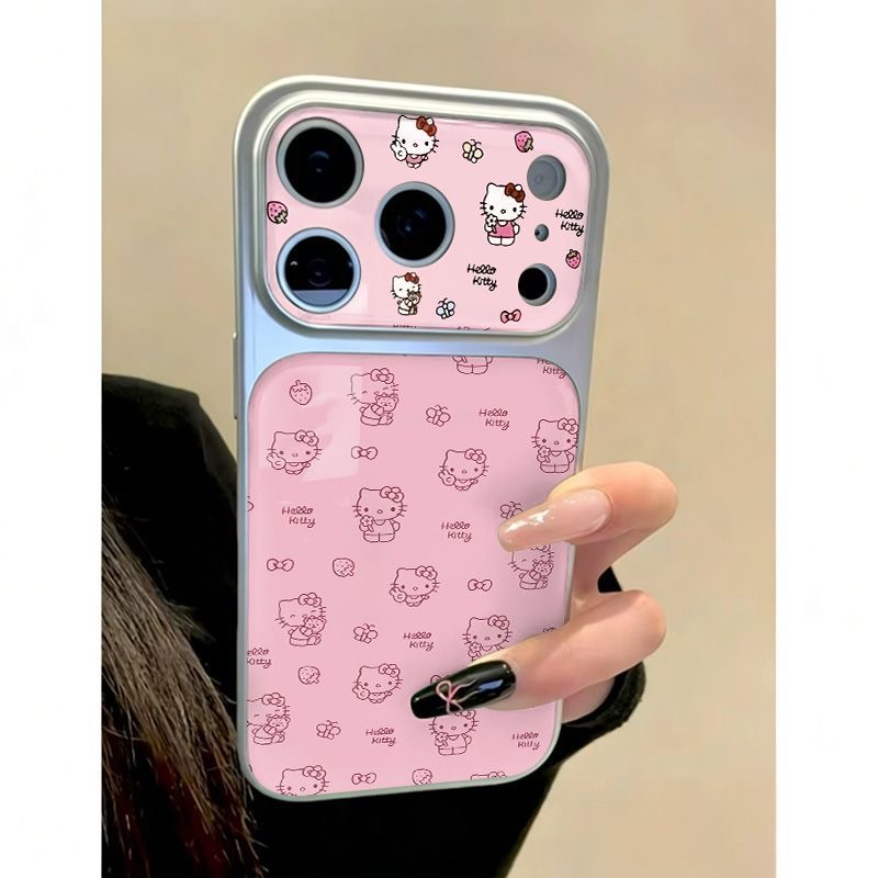 かわいい漫画風Y2Kハローキティ携帯電話ケース iPhone - Cute Cartoon Case のレビューと価格