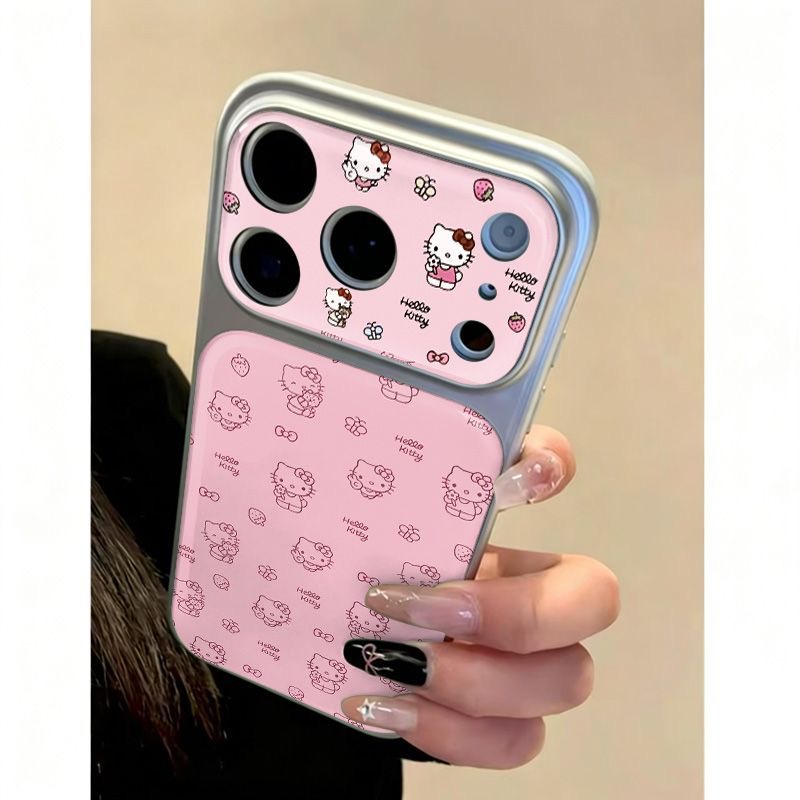 かわいい漫画風Y2Kハローキティ携帯電話ケース iPhone - Cute Cartoon Case のレビューと価格