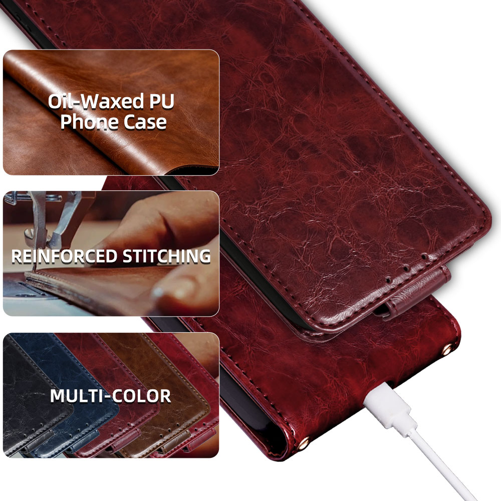 耐傷性ウォレットカードスロット付きオイルワックスアップダウン - Slim Card Slot Case のレビューと価格