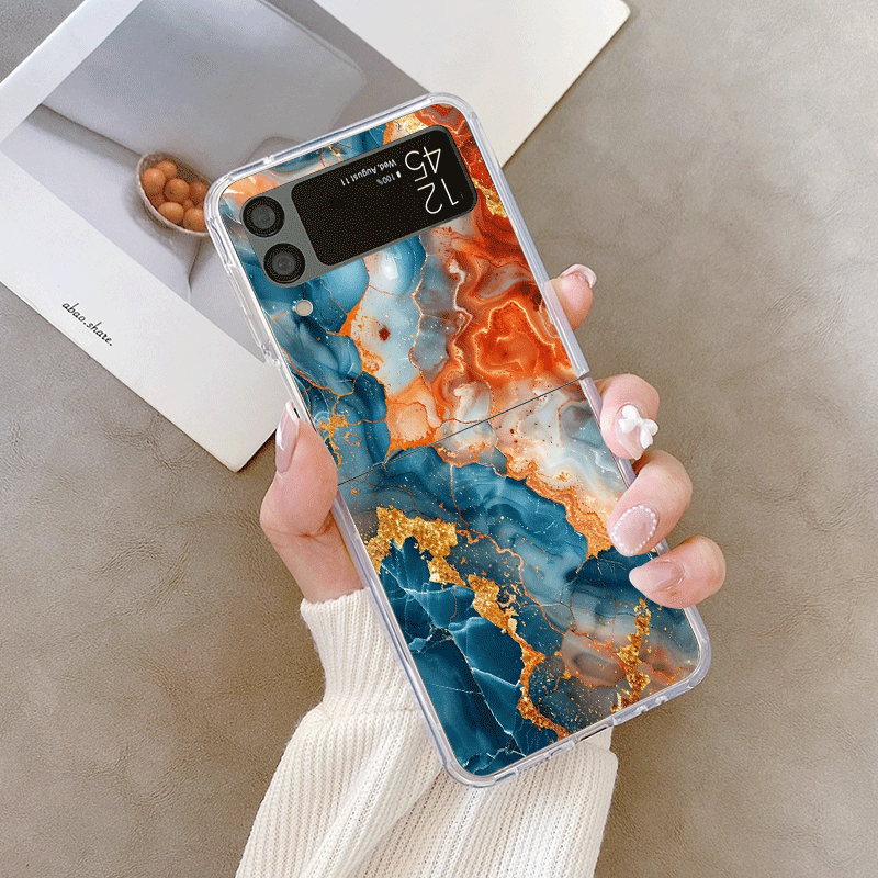 芸術的なカラフルな大理石模様のクリアフォンケース、Samsu - Phone Cases Z Fold 7 のレビューと価格